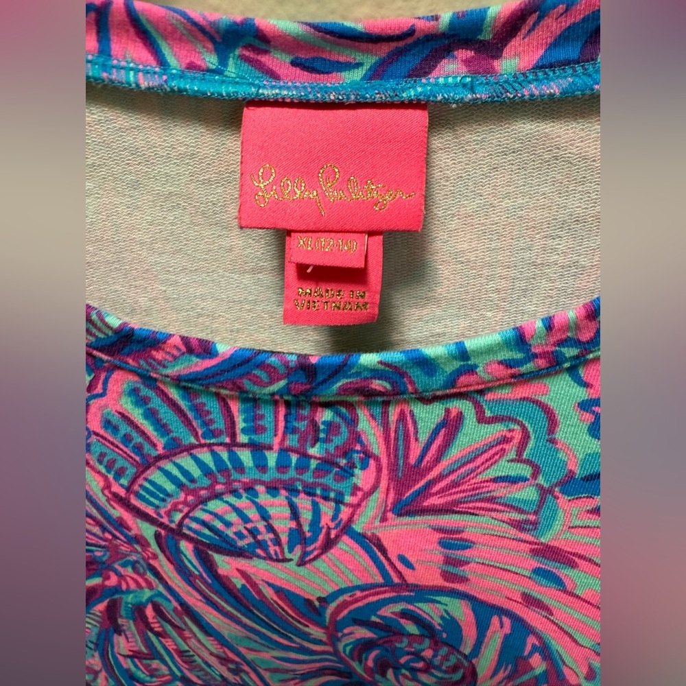 2 Lilly Pulitzer Vira Dresses Girls XL Long Sleeve Dresses Colorful Tropical lot - Picture 4 of 11